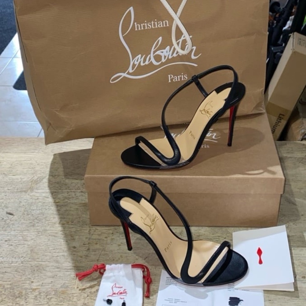 CHRISTIAN LOUBOUTIN ROSALIE 100 HEELS PUMPS, SIZE 37.5